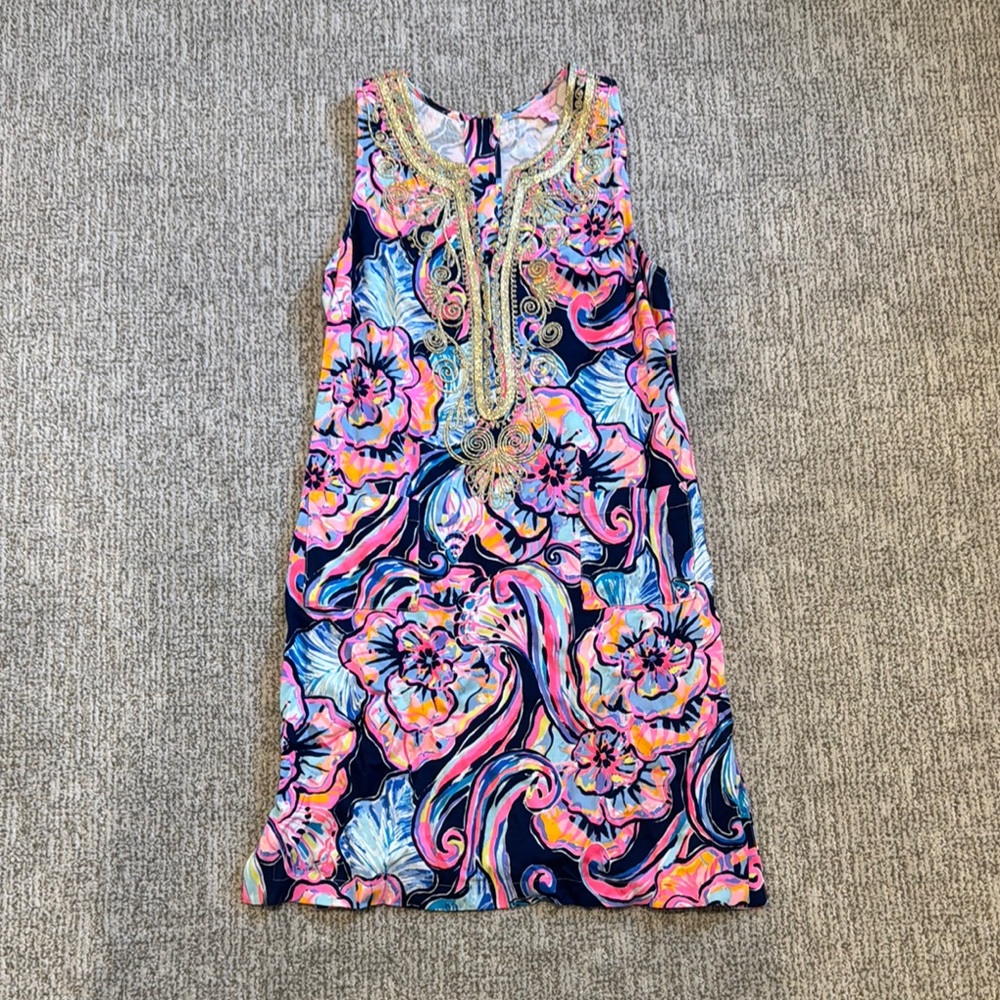 Lilly Pulitzer Pink and Blue Sheath Mini Dress Resort Wear